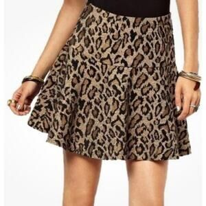 Free People Leopard Print Chenille Mini Skirt